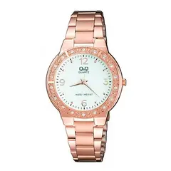 Q&Q - Reloj Qyq Acero Inoxidable Dama Diamond Oro Rosa + estuche_.
