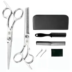 GENERICO - Set tijeras profesionales peluqueria Black Leopard Silver