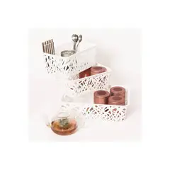 VALMY - 2 cestas plásticas multipropósito color blanco