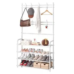 ONE PIXEL - Organizador Multifuncional Rack Zapatero Perchero 4 En 1