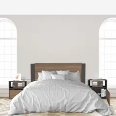 EKONOMODO COLOMBIA - Colchon Doble Pillow + Cama Cascadia + Mesas de noche Taupe