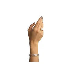 MARIA RESTREPO ENIGMA - Anillo enigma oleaje perlado plata