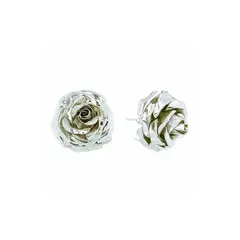 MARIA RESTREPO ENIGMA - Aretes enigma topo rosa mediana plata