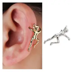 ACCESORIOS DE EVA - Arete Ear Cuff Simulador Humano Plateado