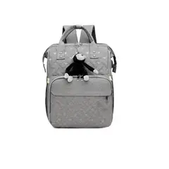 KIDSHOP - Pañalera Multifuncional Bolso Morral Bebe Bordado 3081 Gris