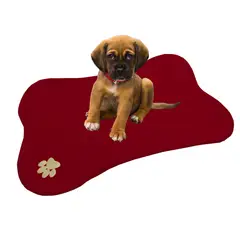 HALLY PET - Tapete con forma de hueso Vinotinto