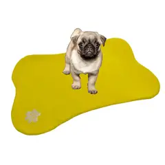 HALLY PET - Tapete con forma de hueso Amarillo