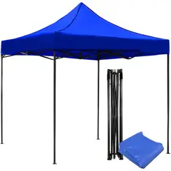 JARDIMEX - Toldo Carpa Plegable 2x2 Azul Impermeable Jardín Eventos Reforzado