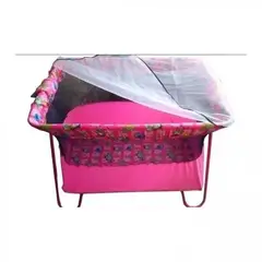 GENERICO - Cuna corral sencillo y económico para bebe toldillo rosado