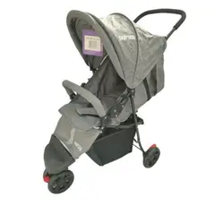 GENERICO - Coche paseador tres ruedas para bebe facil de plegado gris