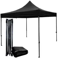 JARDIMEX - Carpa Toldo 3x3 negro Para Eventos Con Protección UV