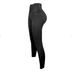 FITNESS - Leggins Deportivo Para Mujer Licra Negra Ceñida Elástica Ajustada_..