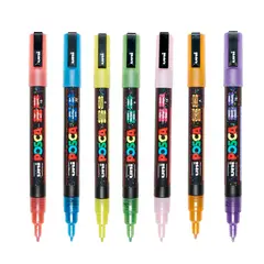 POSCA - Marcador Gráfico De Vinilo Escarchado Punta Pc-3m X7