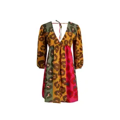 FIORY - Vestido Corto Verde Militar