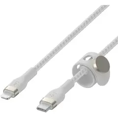 BELKIN - Cable pro flex lightning a usb-c con correa 2 metros blanco