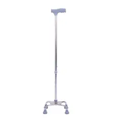 PLENIA - Baston De Aluminio Adulto 4 Puntos Base Corta