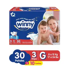 WINNY - Pañal Gold Etapa 3 X 30und + 10 Toallitas