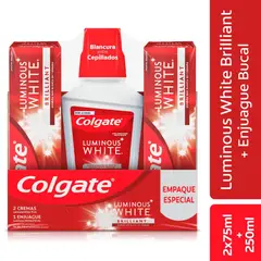 COLGATE - Oferta Crema Dental Luminous 2und X 75ml + Enjuague