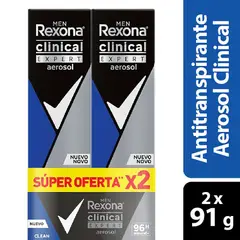 REXONA - Desodorante Clean Clinical Expert Men Spray X 2und