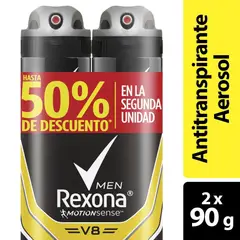 REXONA - Oferta Desodorante V8 Men Spray X 2und X 90g.---