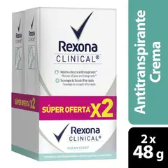 REXONA - Oferta Desodorante Clinical Clean Crema X 48g X 2und