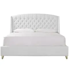 EKONOMODO COLOMBIA - Base cama con Espaldar Doble en pino Italia Blanco 140x190 cm