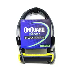ONGUARD - Candado En U Llave Y Guaya NEON U-LOCK 8154 Amarillo