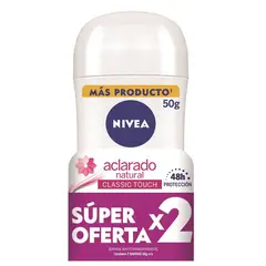 NIVEA - Oferta Desodorate Aclarado Natural Barra X 2und X 50g