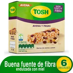 TOSH - Barra Avena Y Pasas X 6und X 138g