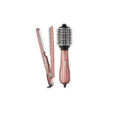 BABYLISS - Combo Plancha 4091 Y Cepillo Hot Air Brush 2.5" Rose Gold