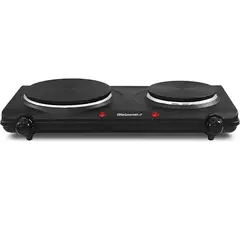 ELITE - Estufa Eléctrica Quemador Doble De Acero Inoxidable Gourmet