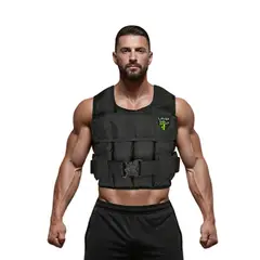 LAVEF - Chaleco De Peso Graduable 50 Lbs Crossfit Running Negro