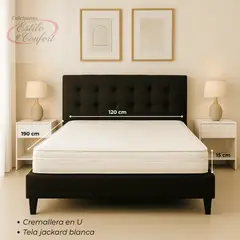 ESTILO Y CONFORT - Colchoneta 120x190x15 Jackard blanco