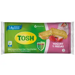 TOSH - Galletas Light Yogurt Fresa X 6und