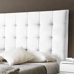 EKONOMODO COLOMBIA - Base Cama Con Espaldar Doble En Pino Luxury Gris Perla 140X190 Cm