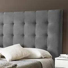 EKONOMODO COLOMBIA - Base cama con Espaldar Queen en pino Luxury Taupe 160x190 cm