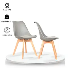 EKONOMODO COLOMBIA - Silla tapizada Milano Gris set X2