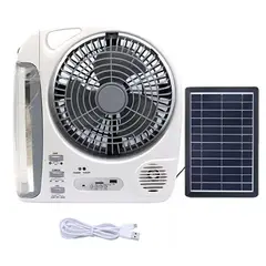 ONE PIXEL - Ventilador Recargable Con Panel Solar Gd-8028