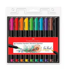 FABER CASTELL - Marcadores Plumones Punta Pincel X 10 Unds