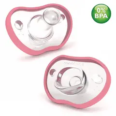 NANOBEBE - Chupo flexy Silicona 2 Und - 0 a 3 meses Rosado