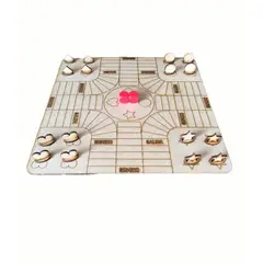 GENERICO - Juego de Mesa Parques 4 jugadores artesanal en madera