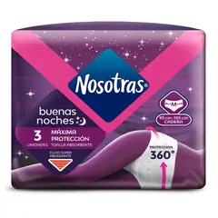 NOSOTRAS - Toallas Higienicas Buenas Noches Talla M X 3und