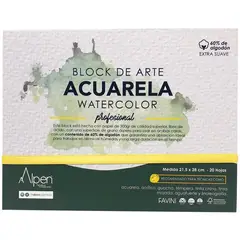 ALPEN - Block de arte acuarela profesional tamaño carta x20 h