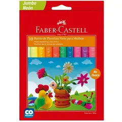 FABER CASTELL - Plastilina Neón X 10 Larga