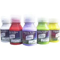FRANCO ARTE - Pintura Acrílica, Al Frío 60 ml X 10 Colores.