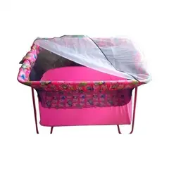 GENERICO - Cuna corral sencillo y económico para bebe +colchoneta rosa