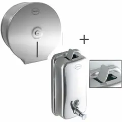 GENERICO - Kit Dispensador De Jabón Metálico Y De Papel Institucional