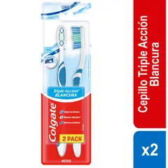 COLGATE - Cepillo Dental Triple Accion Medio X 2und