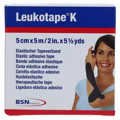 LEUKOTAPE - Venda Elastica Negro 5cm X 5m