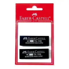 FABER CASTELL - Borrador negro x 2 unds